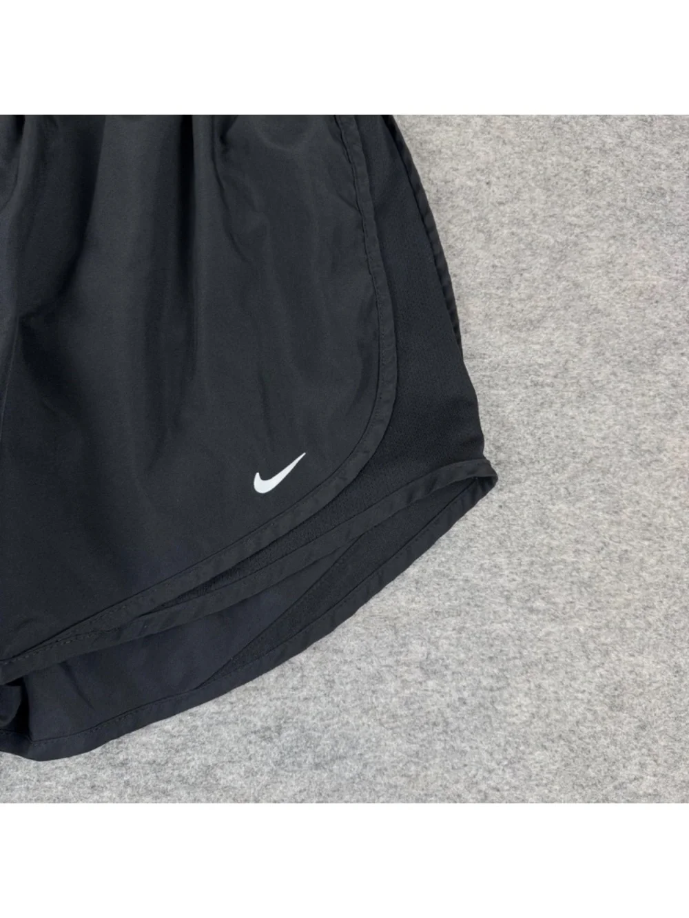 Nike Women's Black Athletic Running Shorts with White Swoosh